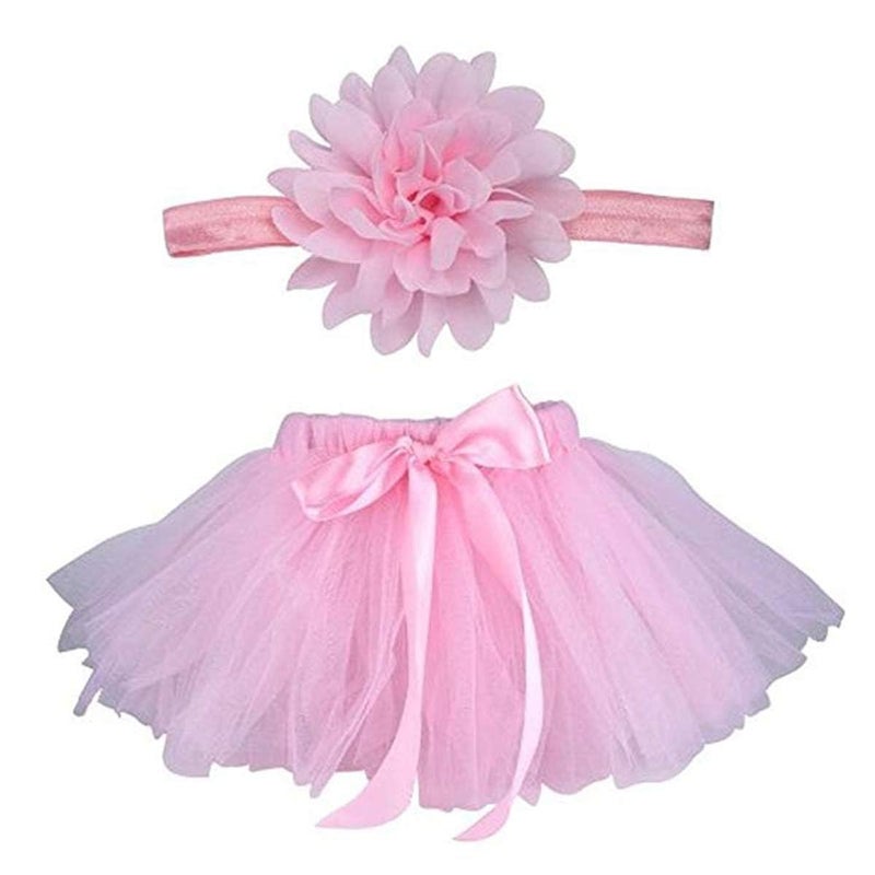 SPOKKI 4 PCS Newborn Photography Props Outfits-BabyTutu Skirt Cute Bow Headdress and Lace Rompers Sets for Infants Girl Boy - Image 2